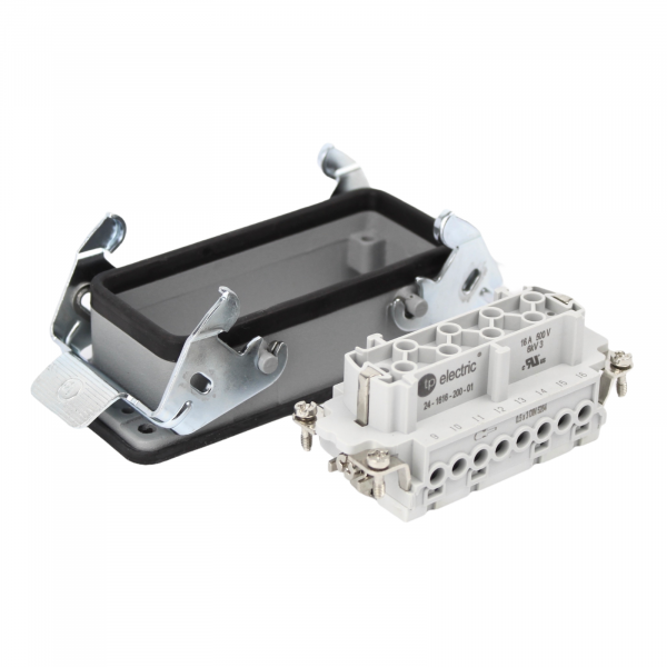 Industriesteckverbinder - Anbaugehäuse + Buchse 16 Polig 16A - Metall